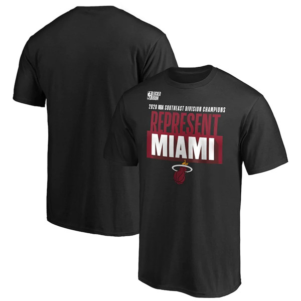 Men's Miami Heat 2020 Black Southeast Division Champions Locker Room NBA T-Shirt